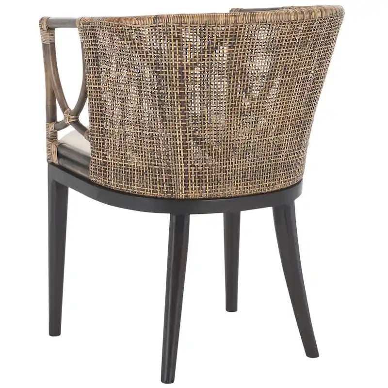 Braun-schwarzer Esszimmerstuhl mit Armlehnen - 22.3 x 23.3 x 31.5 - 22W x 23D x 32H