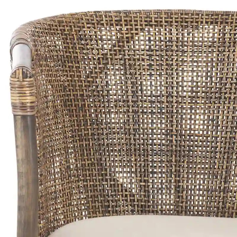 Braun-schwarzer Esszimmerstuhl mit Armlehnen - 22.3 x 23.3 x 31.5 - 22W x 23D x 32H