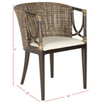 Braun-schwarzer Esszimmerstuhl mit Armlehnen - 22.3 x 23.3 x 31.5 - 22W x 23D x 32H