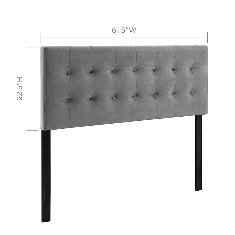 Gestoffeerd fluwelen hoofdbord in queensize