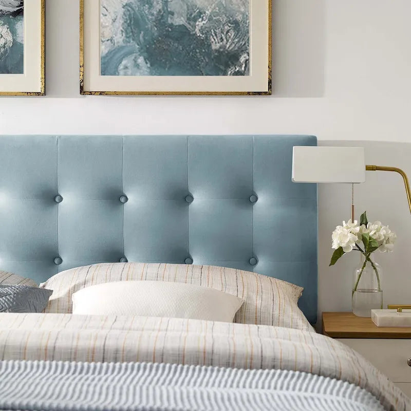 Gestoffeerd fluwelen hoofdbord in queensize