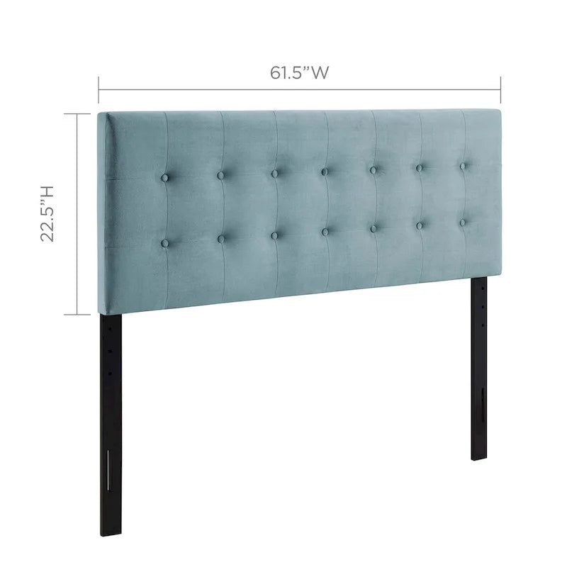 Gestoffeerd fluwelen hoofdbord in queensize