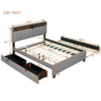 Letto a piattaforma imbottito Queen con letto estraibile Twin XL