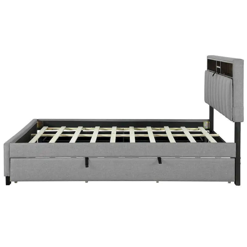 Letto a piattaforma imbottito Queen con letto estraibile Twin XL