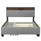 Letto a piattaforma imbottito Queen con letto estraibile Twin XL