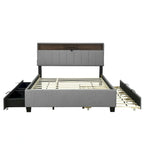 Letto a piattaforma imbottito Queen con letto estraibile Twin XL