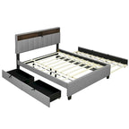 Letto a piattaforma imbottito Queen con letto estraibile Twin XL