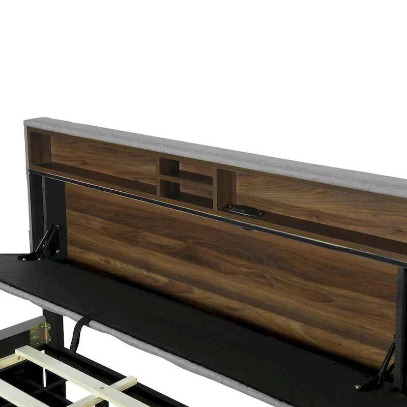 Letto a piattaforma imbottito Queen con letto estraibile Twin XL