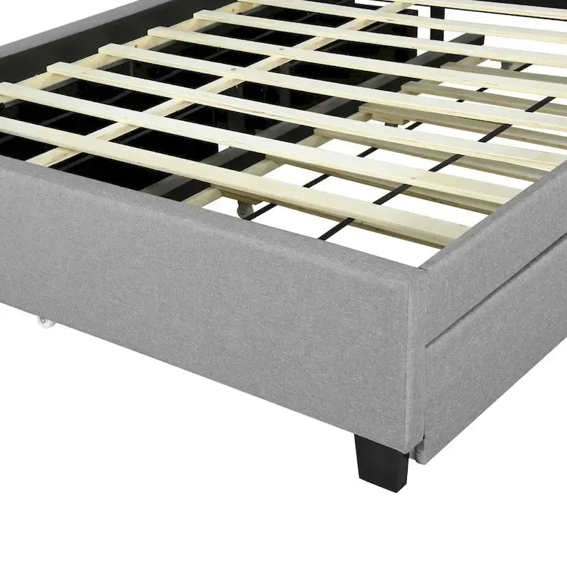 Letto a piattaforma imbottito Queen con letto estraibile Twin XL