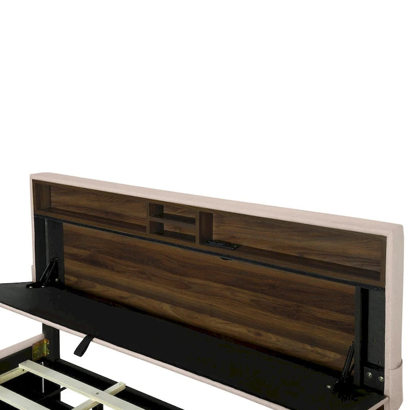 Letto a piattaforma imbottito Queen con letto estraibile Twin XL