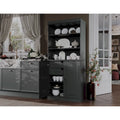 Dispensa da cucina in legno massello al 100% con 2 ante in vetro trasparente o legno massello e organizer a 2 cassetti by