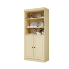 Dispensa da cucina in legno massello al 100% con 2 ante in vetro trasparente o legno massello e organizer a 2 cassetti by