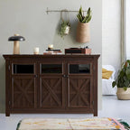 Credenza grande a 3 ante, mobile bar e portabottiglie, credenza da buffet, tavolo da buffet, angolo caffè, angolo bar
