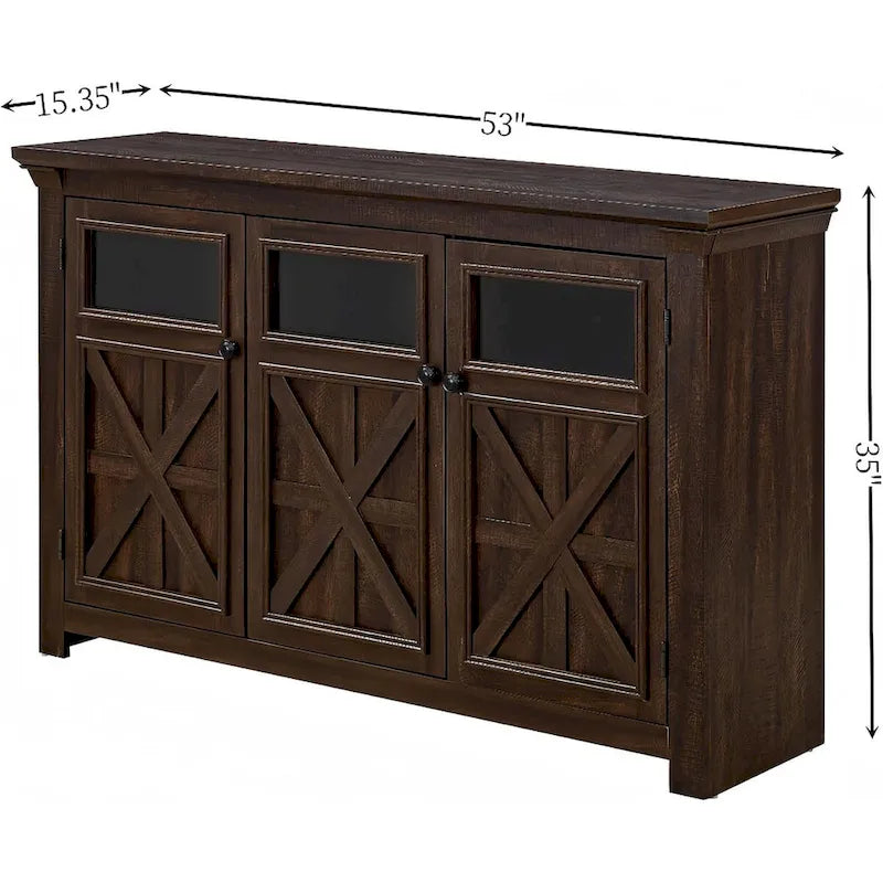 Credenza grande a 3 ante, mobile bar e portabottiglie, credenza da buffet, tavolo da buffet, angolo caffè, angolo bar