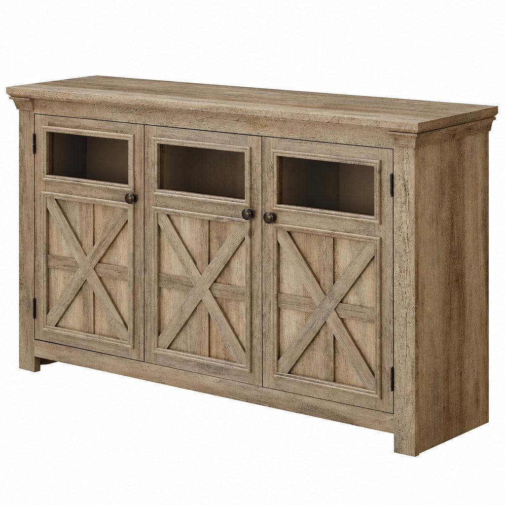 Credenza grande a 3 ante, mobile bar e portabottiglie, credenza da buffet, tavolo da buffet, angolo caffè, angolo bar