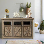 Credenza grande a 3 ante, mobile bar e portabottiglie, credenza da buffet, tavolo da buffet, angolo caffè, angolo bar