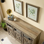Credenza grande a 3 ante, mobile bar e portabottiglie, credenza da buffet, tavolo da buffet, angolo caffè, angolo bar