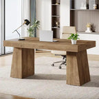 Brauner Schreibtisch aus Holz im Mid-Century-Stil für das Homeoffice