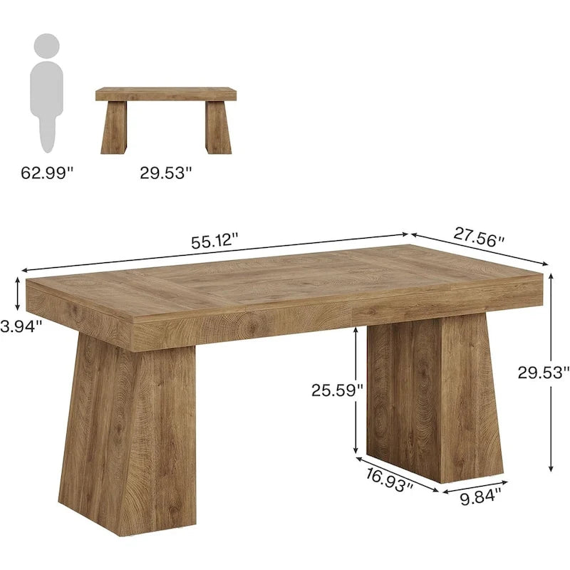 Brauner Schreibtisch aus Holz im Mid-Century-Stil für das Homeoffice