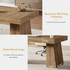 Brauner Schreibtisch aus Holz im Mid-Century-Stil für das Homeoffice