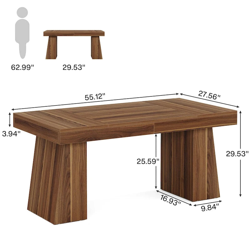 Brauner Schreibtisch aus Holz im Mid-Century-Stil für das Homeoffice