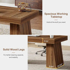 Brauner Schreibtisch aus Holz im Mid-Century-Stil für das Homeoffice