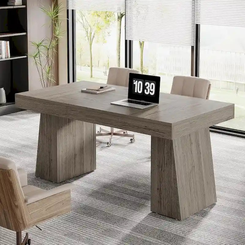 Brauner Schreibtisch aus Holz im Mid-Century-Stil für das Homeoffice