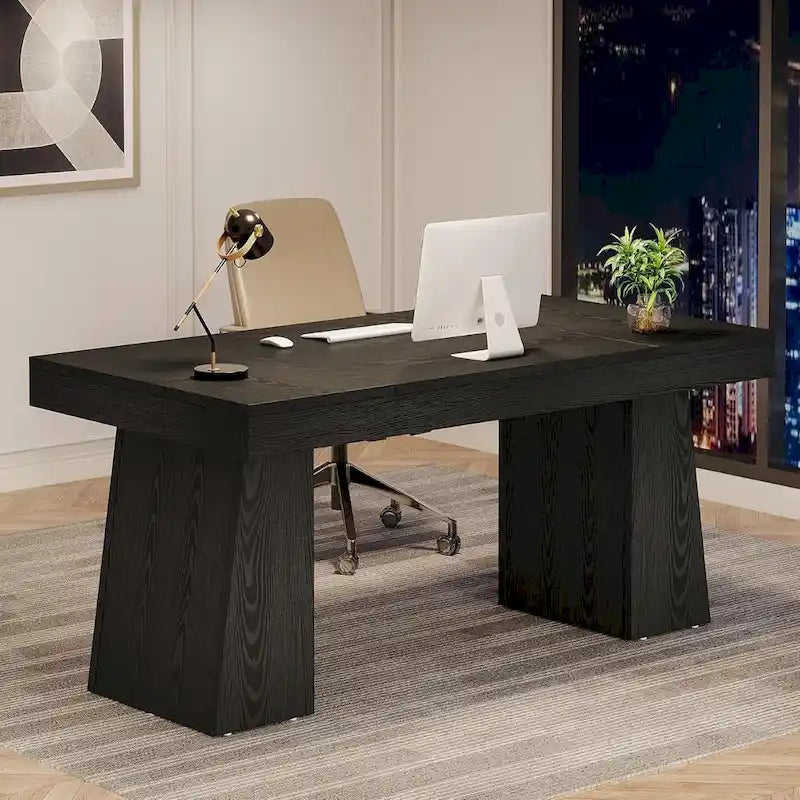 Brauner Schreibtisch aus Holz im Mid-Century-Stil für das Homeoffice