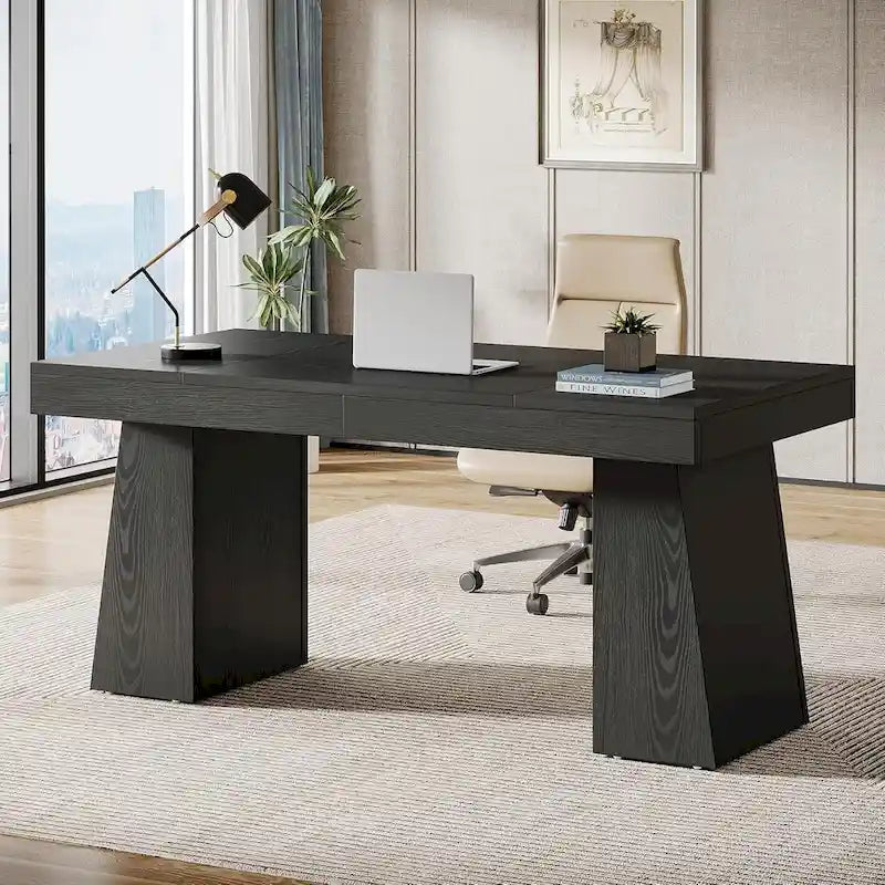 Brauner Schreibtisch aus Holz im Mid-Century-Stil für das Homeoffice
