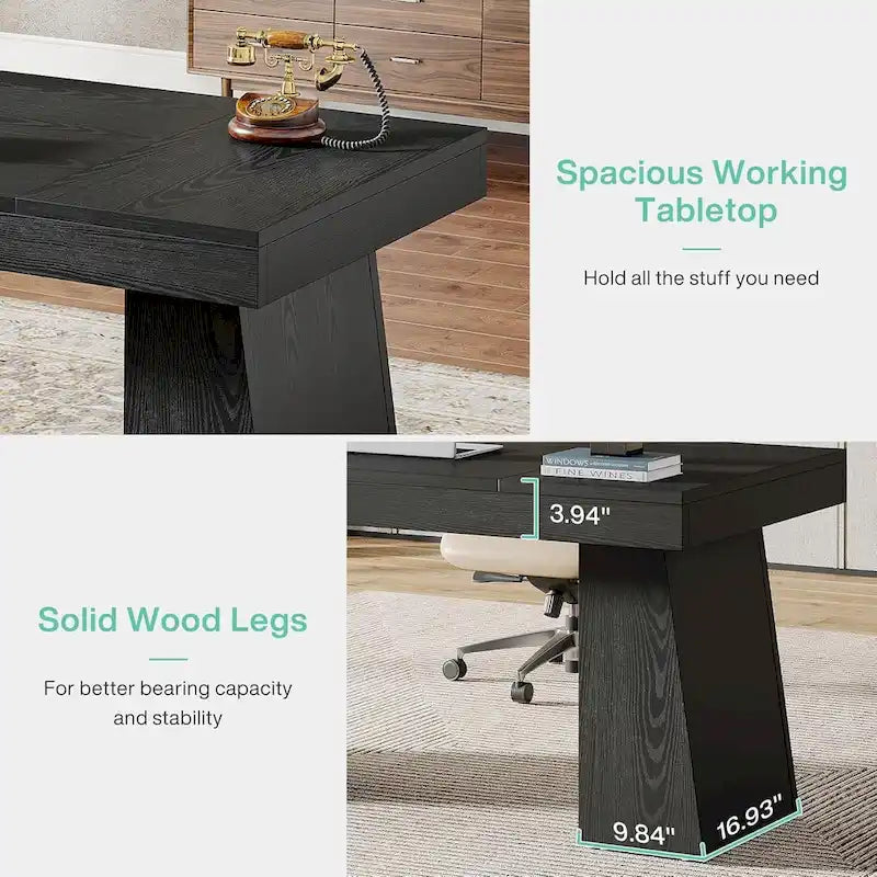 Brauner Schreibtisch aus Holz im Mid-Century-Stil für das Homeoffice