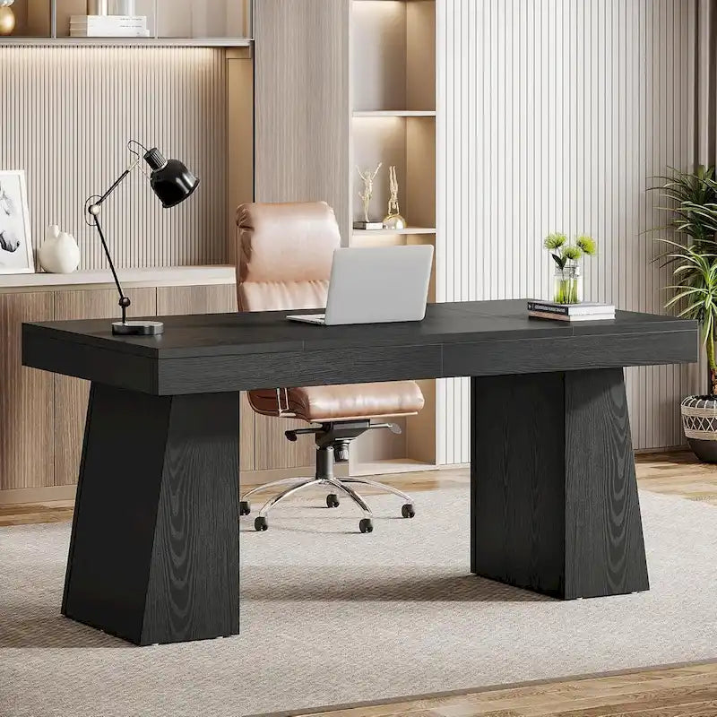 Brauner Schreibtisch aus Holz im Mid-Century-Stil für das Homeoffice